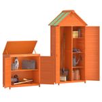 Casa si Gradina - Gradina si terasa - Casute de gradina - Set magazie de unelte de gradina 2 piese maro lemn masiv pin - Infinity.ro