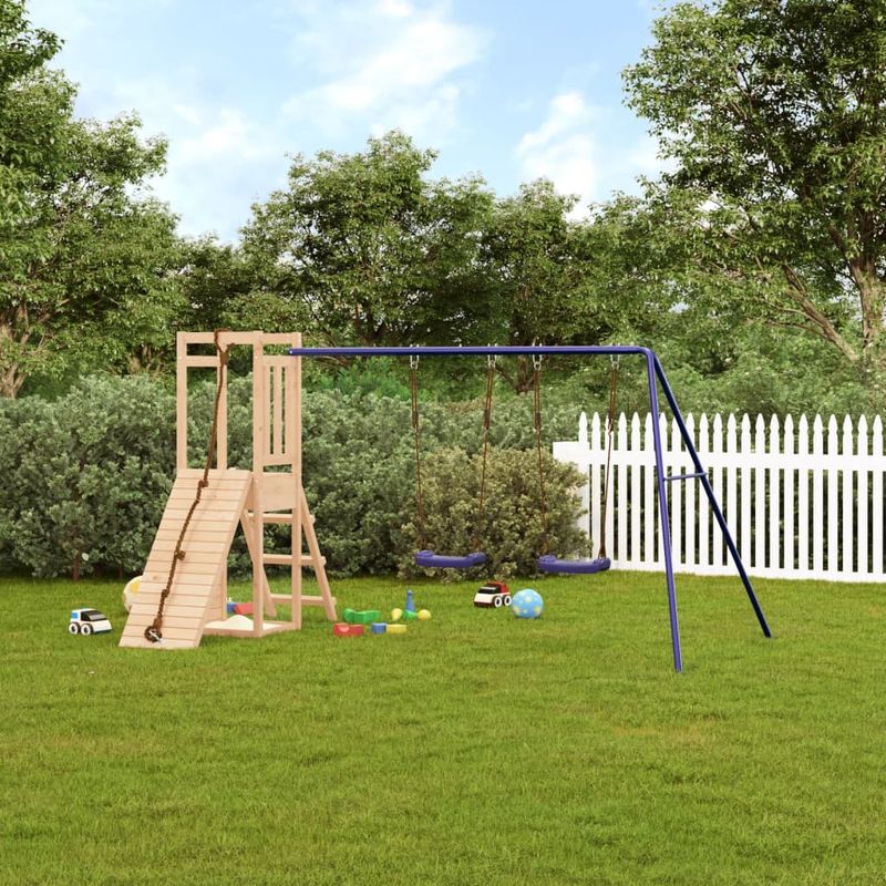 Jucarii, Copii si Bebe - Jucarii si jocuri - Jucarii de exterior - Spatii de joaca si accesorii - Set de joaca pentru exterior, lemn masiv de pin - Infinity.ro