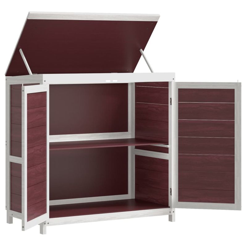 Casa si Gradina - Gradina si terasa - Casute de gradina - Set magazie de unelte de gradina 2 piese cafeniu lemn masiv pin - Infinity.ro
