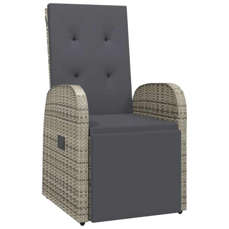 Casa si Gradina - Gradina si terasa - Mobilier exterior - Scaune si sezlonguri gradina - Set mobilier de gradina cu perne, 3 piese, gri, poliratan - Infinity.ro