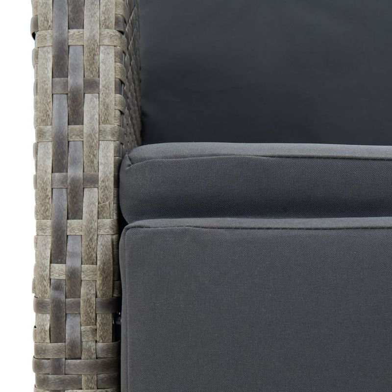 Casa si Gradina - Gradina si terasa - Mobilier exterior - Scaune si sezlonguri gradina - Set mobilier de gradina cu perne, 3 piese, gri, poliratan - Infinity.ro