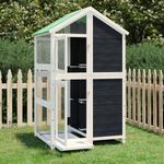 Petshop - Accesorii petshop - Culcusuri si custi - Tarcuri si colivii - Colivie de pasari, gri, 97x81x152 cm, lemn masiv de pin - Infinity.ro