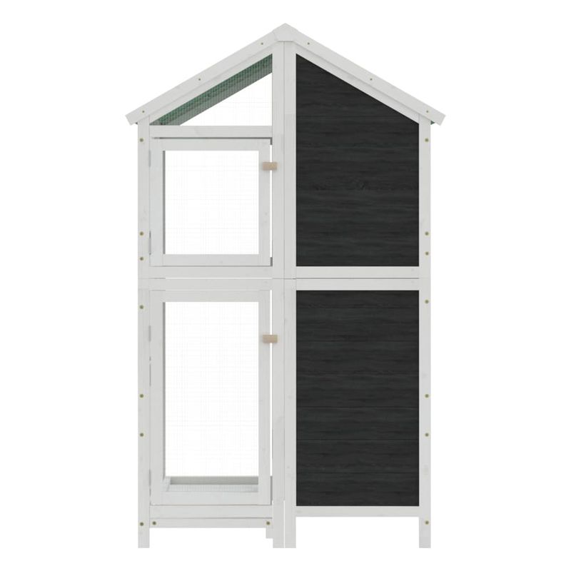 Petshop - Accesorii petshop - Culcusuri si custi - Tarcuri si colivii - Colivie de pasari, gri, 97x81x152 cm, lemn masiv de pin - Infinity.ro