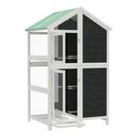 Petshop - Accesorii petshop - Culcusuri si custi - Tarcuri si colivii - Colivie de pasari, gri, 97x81x152 cm, lemn masiv de pin - Infinity.ro