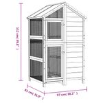 Petshop - Accesorii petshop - Culcusuri si custi - Tarcuri si colivii - Colivie de pasari, gri, 97x81x152 cm, lemn masiv de pin - Infinity.ro