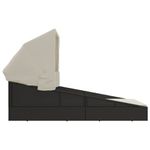 Casa si Gradina - Gradina si terasa - Mobilier exterior - Scaune si sezlonguri gradina - Sezlong cu acoperis pliabil, negru, 200x114x128 cm, poliratan - Infinity.ro