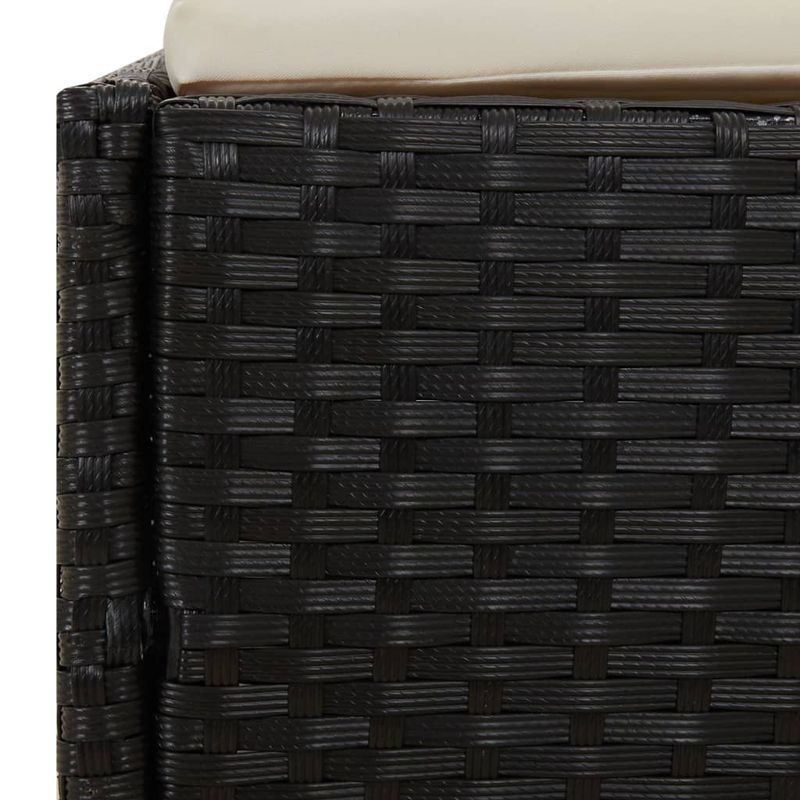 Casa si Gradina - Gradina si terasa - Mobilier exterior - Scaune si sezlonguri gradina - Sezlong cu acoperis pliabil, negru, 200x114x128 cm, poliratan - Infinity.ro