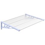 Casa si Gradina - Gradina si terasa - Umbrele si pavilioane - Umbrele - Copertina de usa, gri si transparent, 122x90 cm, policarbonat - Infinity.ro