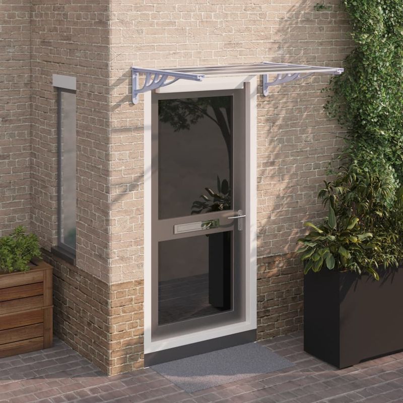 Casa si Gradina - Gradina si terasa - Umbrele si pavilioane - Umbrele - Copertina de usa, gri si transparent, 122x90 cm, policarbonat - Infinity.ro