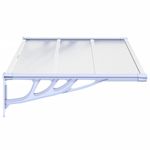 Casa si Gradina - Gradina si terasa - Umbrele si pavilioane - Umbrele - Copertina de usa, gri si transparent, 122x90 cm, policarbonat - Infinity.ro