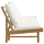 Casa si Gradina - Gradina si terasa - Mobilier exterior - Canapele si fotolii gradina - Banca de gradina cu perne alb crem, bambus - Infinity.ro
