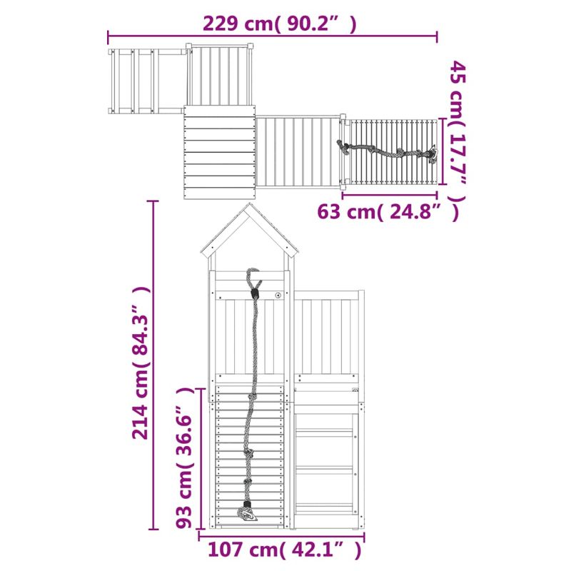 Jucarii, Copii si Bebe - Jucarii si jocuri - Jucarii de exterior - Spatii de joaca si accesorii - Casuta de joaca cu perete de catarat, lemn masiv de pin - Infinity.ro