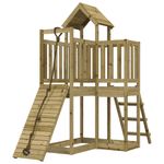 Jucarii, Copii si Bebe - Jucarii si jocuri - Jucarii de exterior - Spatii de joaca si accesorii - Casuta de joaca cu perete de catarat, lemn de pin impregnat - Infinity.ro