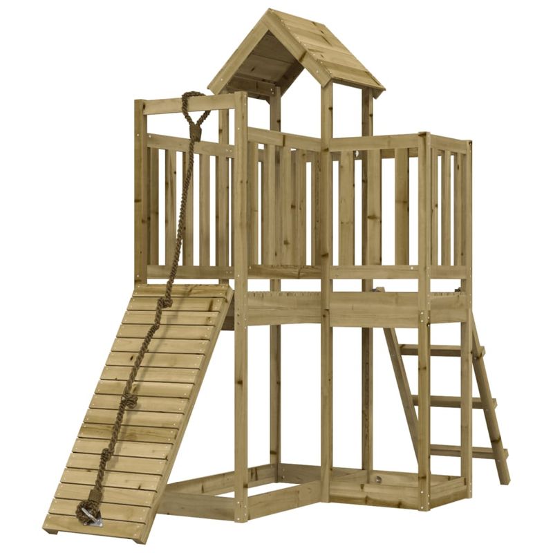 Jucarii, Copii si Bebe - Jucarii si jocuri - Jucarii de exterior - Spatii de joaca si accesorii - Casuta de joaca cu perete de catarat, lemn de pin impregnat - Infinity.ro