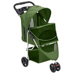 Petshop - Accesorii petshop - Culcusuri si custi - Genti si articole transport - Carucior pliabil pentru caini verde 80x46x98 cm tesatura Oxford - Infinity.ro