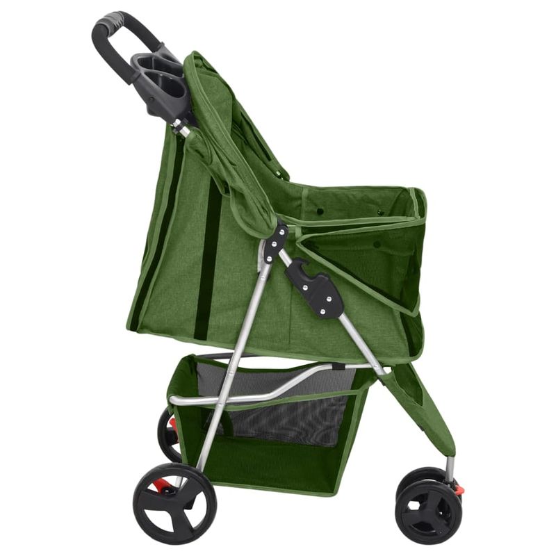 Petshop - Accesorii petshop - Culcusuri si custi - Genti si articole transport - Carucior pliabil pentru caini verde 80x46x98 cm tesatura Oxford - Infinity.ro