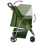 Petshop - Accesorii petshop - Culcusuri si custi - Genti si articole transport - Carucior pliabil pentru caini verde 80x46x98 cm tesatura Oxford - Infinity.ro