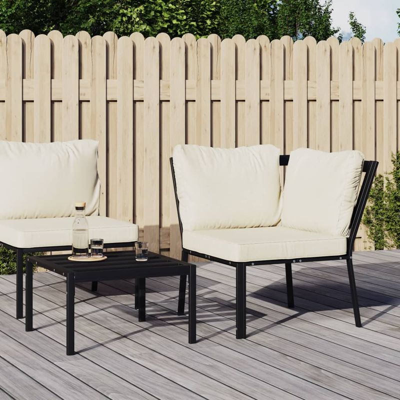 Casa si Gradina - Gradina si terasa - Mobilier exterior - Canapele si fotolii gradina - Scaun de gradina cu perne nisipiu, 76x76x79 cm, otel - Infinity.ro