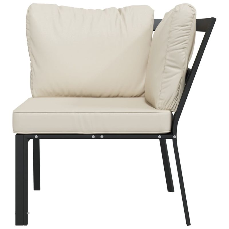 Casa si Gradina - Gradina si terasa - Mobilier exterior - Canapele si fotolii gradina - Scaun de gradina cu perne nisipiu, 76x76x79 cm, otel - Infinity.ro