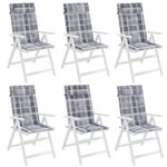 Casa si Gradina - Textile si covoare - Perne si pilote - Perne decorative - Perne scaun cu spatar inalt, carouri, tesatura Oxford, cantitate în pachet: 6 - Infinity.ro