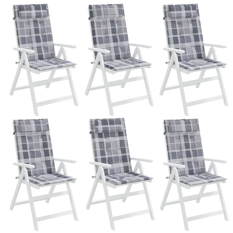 Casa si Gradina - Textile si covoare - Perne si pilote - Perne decorative - Perne scaun cu spatar inalt, carouri, tesatura Oxford, cantitate în pachet: 6 - Infinity.ro