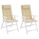 Casa si Gradina - Textile si covoare - Perne si pilote - Perne decorative - Perne scaun cu spatar inalt , 2 buc, bej, tesatura Oxford - Infinity.ro