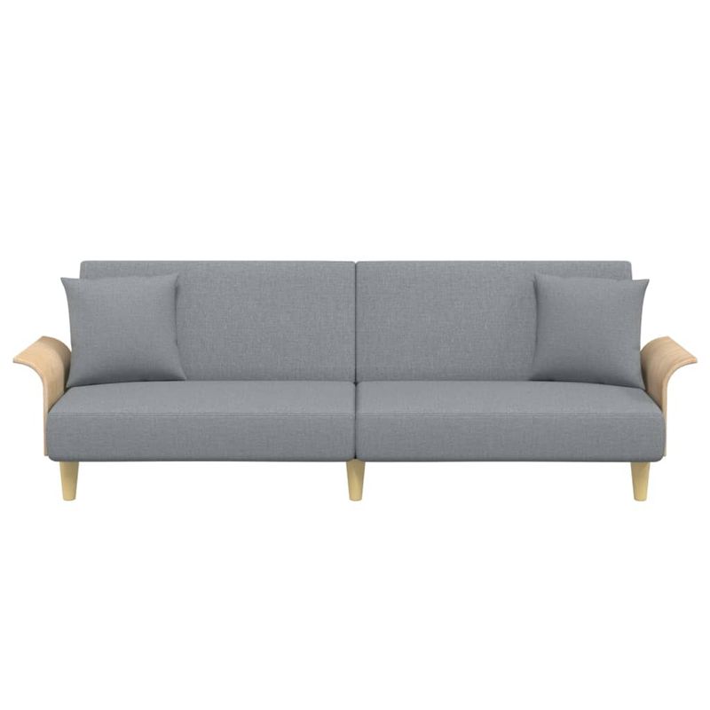 Casa si Gradina - Mobilier - Canapele si coltare - Canapele - Canapea extensibila cu cotiere, gri deschis, textil - Infinity.ro