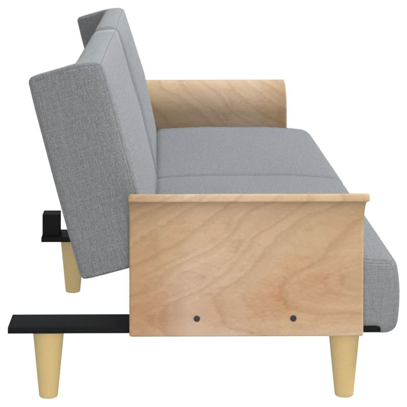 Casa si Gradina - Mobilier - Canapele si coltare - Canapele - Canapea extensibila cu cotiere, gri deschis, textil - Infinity.ro