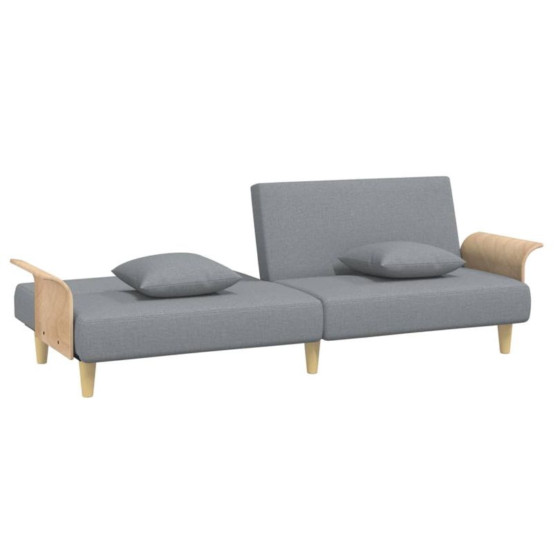 Casa si Gradina - Mobilier - Canapele si coltare - Canapele - Canapea extensibila cu cotiere, gri deschis, textil - Infinity.ro