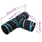 Jucarii, Copii si Bebe - Jucarii si jocuri - Jucarii de exterior - Spatii de joaca si accesorii - Tunel pentru pisici 3 cai, negru si albastru, 90 cm, poliester - Infinity.ro