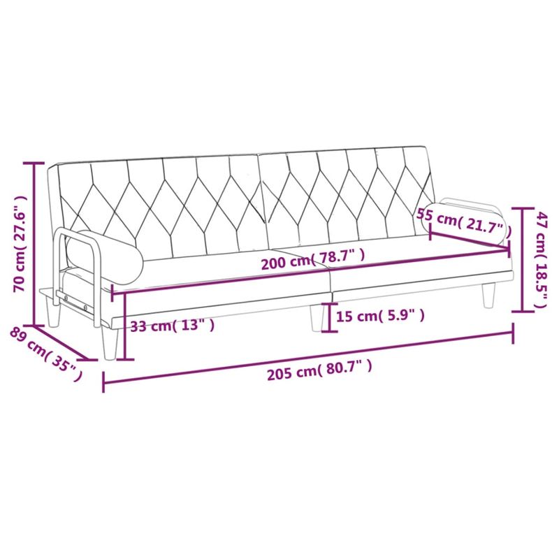 Casa si Gradina - Mobilier - Canapele si coltare - Canapele - Canapea extensibila cu cotiere, negru, textil - Infinity.ro