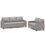 Casa si Gradina - Mobilier - Seturi de mobilier - Seturi living - Set de canapele cu perne, 2 piese, gri deschis, textil - Infinity.ro