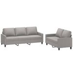 Casa si Gradina - Mobilier - Seturi de mobilier - Seturi living - Set de canapele cu perne, 2 piese, gri deschis, textil - Infinity.ro