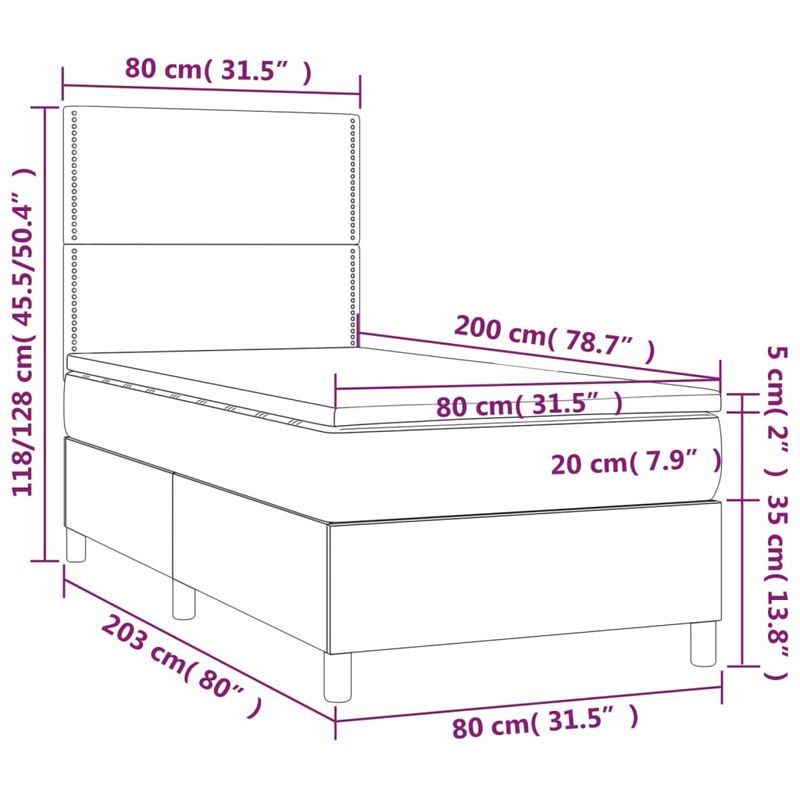 Casa si Gradina - Mobilier - Paturi si accesorii - Paturi - Pat box spring cu saltea, negru, 80x200 cm, catifea - Infinity.ro