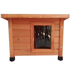 Pet Casa de pisici de exterior, maro, 57x45x43 cm, lemn