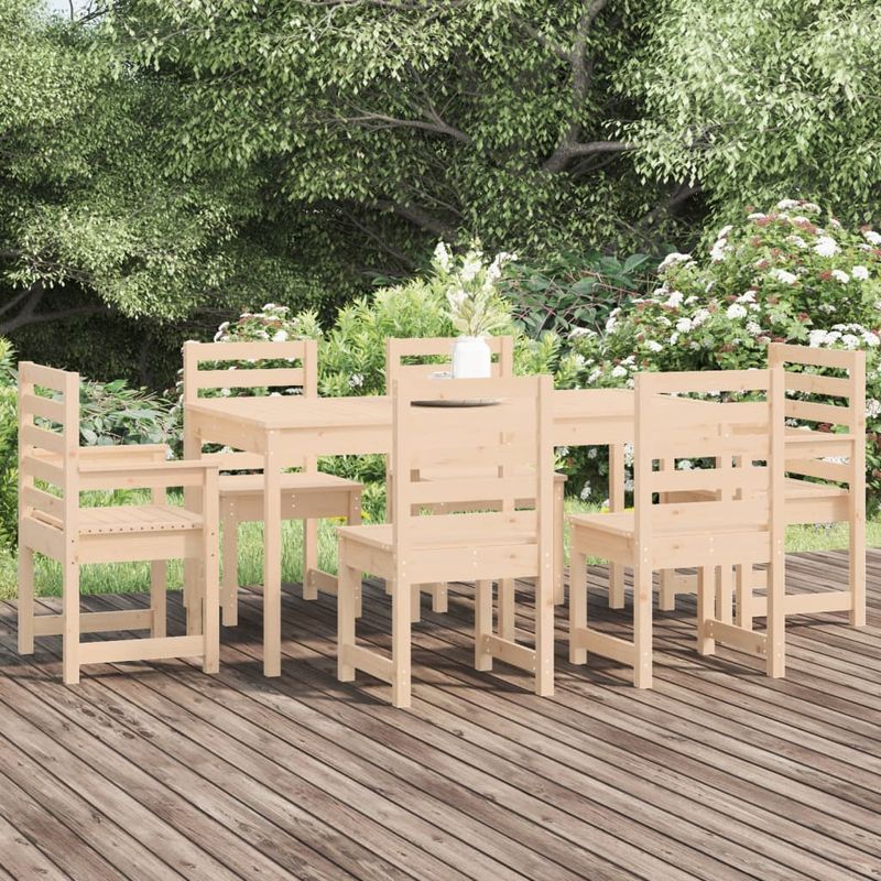 Casa si Gradina - Gradina si terasa - Mobilier exterior - Seturi mobila gradina - Set cu masa de gradina, 7 piese, lemn masiv de pin - Infinity.ro