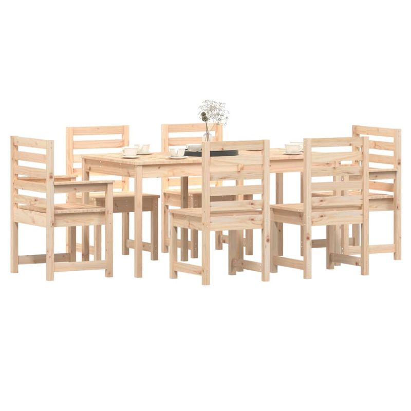 Casa si Gradina - Gradina si terasa - Mobilier exterior - Seturi mobila gradina - Set cu masa de gradina, 7 piese, lemn masiv de pin - Infinity.ro
