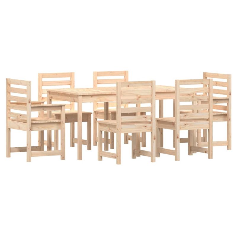 Casa si Gradina - Gradina si terasa - Mobilier exterior - Seturi mobila gradina - Set cu masa de gradina, 7 piese, lemn masiv de pin - Infinity.ro