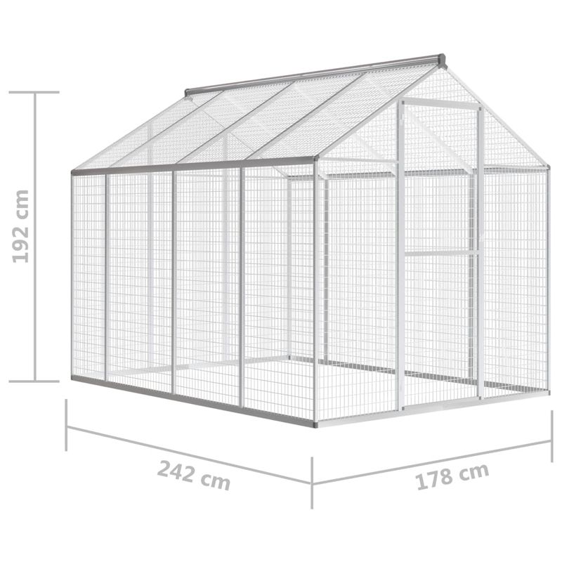 Petshop - Accesorii petshop - Culcusuri si custi - Custi interior si exterior - Cotet pasari pentru exterior, aluminiu, 178 x 242 x 192 cm - Infinity.ro