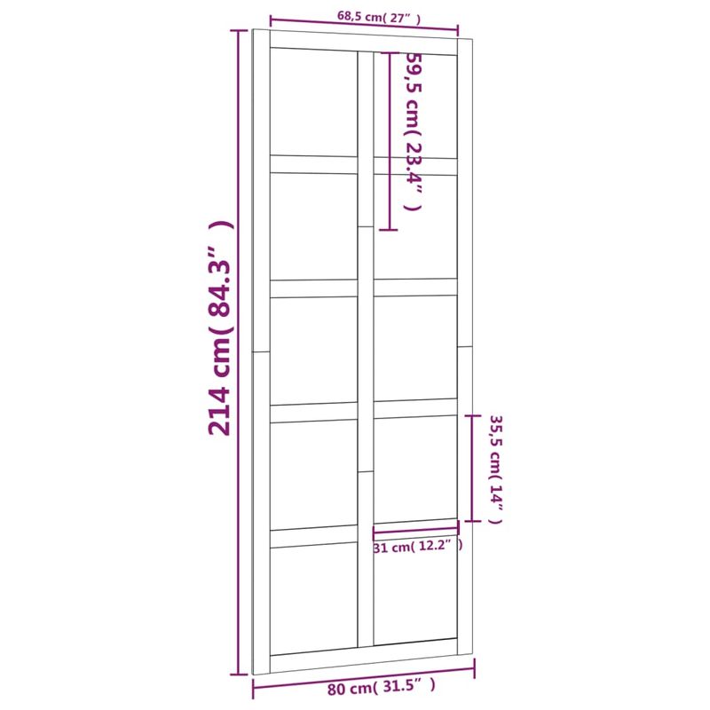 Casa si Gradina - Constructii - Usi interior, exterior si garaj - Usi interior - Usa de hambar, 80x1,8x214 cm, lemn masiv de pin - Infinity.ro