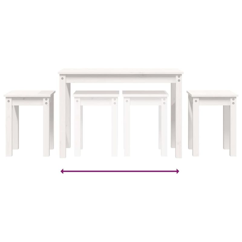 Casa si Gradina - Mobilier - Mese si birouri - Mese living - Mese suprapuse, 3 buc., alb, lemn masiv de pin - Infinity.ro