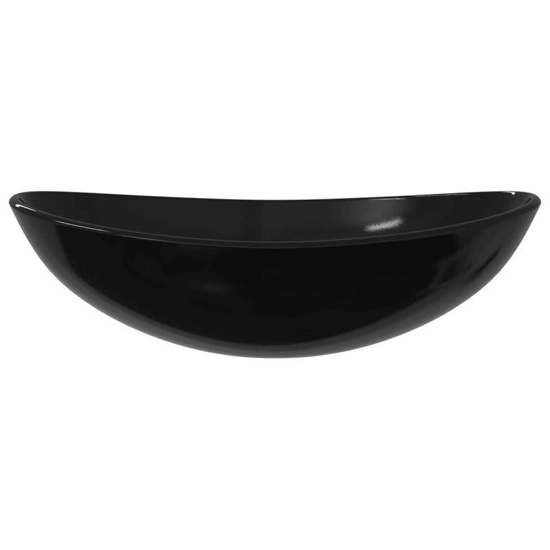Casa si Gradina - Sanitare - Lavoar baie si accesorii - Lavoare si piedestale - Chiuveta din sticla securizata, negru, 54,5x35x15,5 cm - Infinity.ro