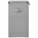 Casa si Gradina - Sanitare - Suporturi si accesorii baie - Accesorii baie - Cos de rufe pliabil, gri, 26x34,5x59,5 cm, imitatie de panza - Infinity.ro