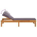 Casa si Gradina - Gradina si terasa - Mobilier exterior - Scaune si sezlonguri gradina - Sezlong cu saltea si perna gri inchis, lemn masiv de acacia - Infinity.ro