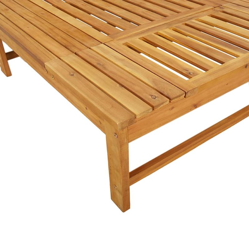 Casa si Gradina - Gradina si terasa - Mobilier exterior - Scaune si sezlonguri gradina - Sezlong cu saltea si perna gri inchis, lemn masiv de acacia - Infinity.ro