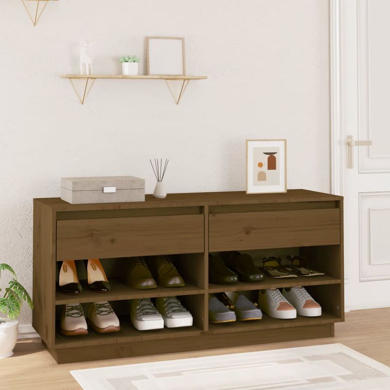 Casa si Gradina - Mobilier - Organizare si depozitare - Organizator incaltaminte - Pantofar, maro miere, 110x34x52 cm, lemn masiv de pin - Infinity.ro