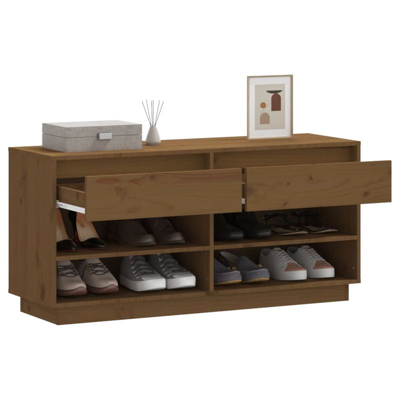 Casa si Gradina - Mobilier - Organizare si depozitare - Organizator incaltaminte - Pantofar, maro miere, 110x34x52 cm, lemn masiv de pin - Infinity.ro