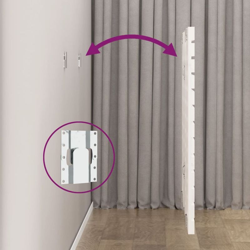Casa si Gradina - Mobilier - Paturi si accesorii - Accesorii paturi - Tablie de pat pentru perete, alb, 106x3x91,5 cm, lemn masiv pin - Infinity.ro