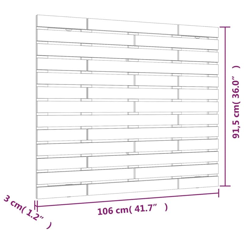 Casa si Gradina - Mobilier - Paturi si accesorii - Accesorii paturi - Tablie de pat pentru perete, alb, 106x3x91,5 cm, lemn masiv pin - Infinity.ro