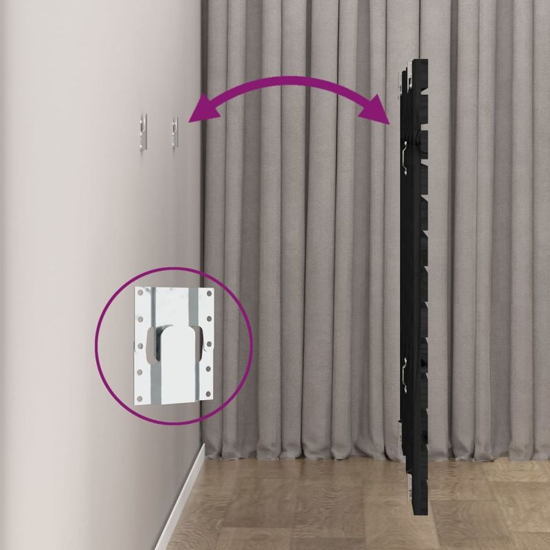Casa si Gradina - Mobilier - Paturi si accesorii - Accesorii paturi - Tablie de pat pentru perete, negru 141x3x91,5 cm lemn masiv pin - Infinity.ro